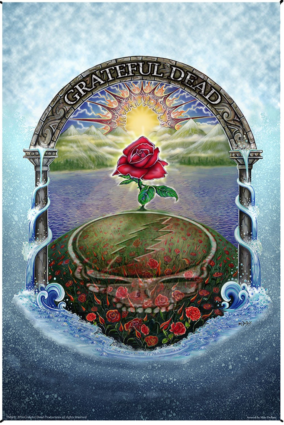 Grateful Dead Rose Garden Heady Art Print Mini Tapestry 30x45" by Sunshine Joy