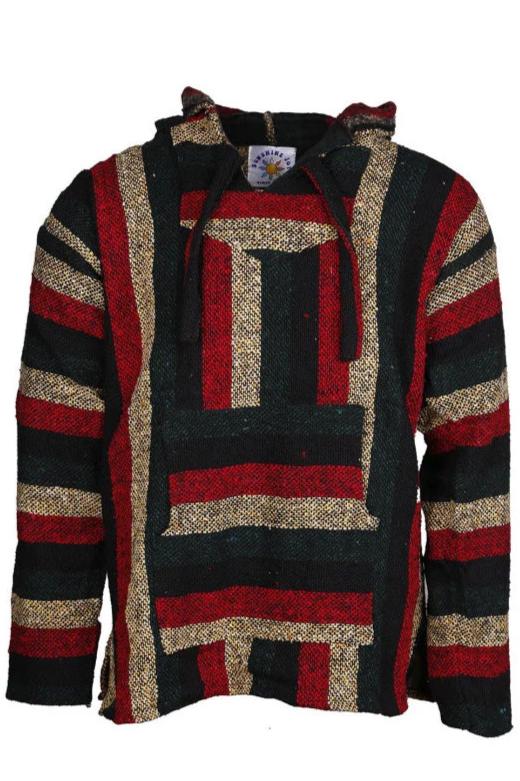 Vintage Rasta Mexican Baja Pullover Hoodie