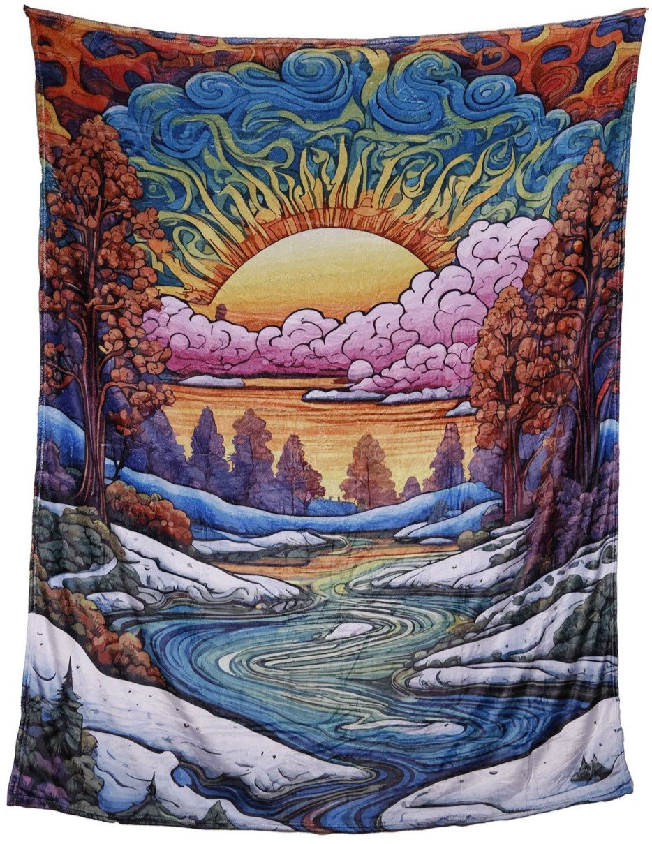 River Sunrise Fleece Blanket