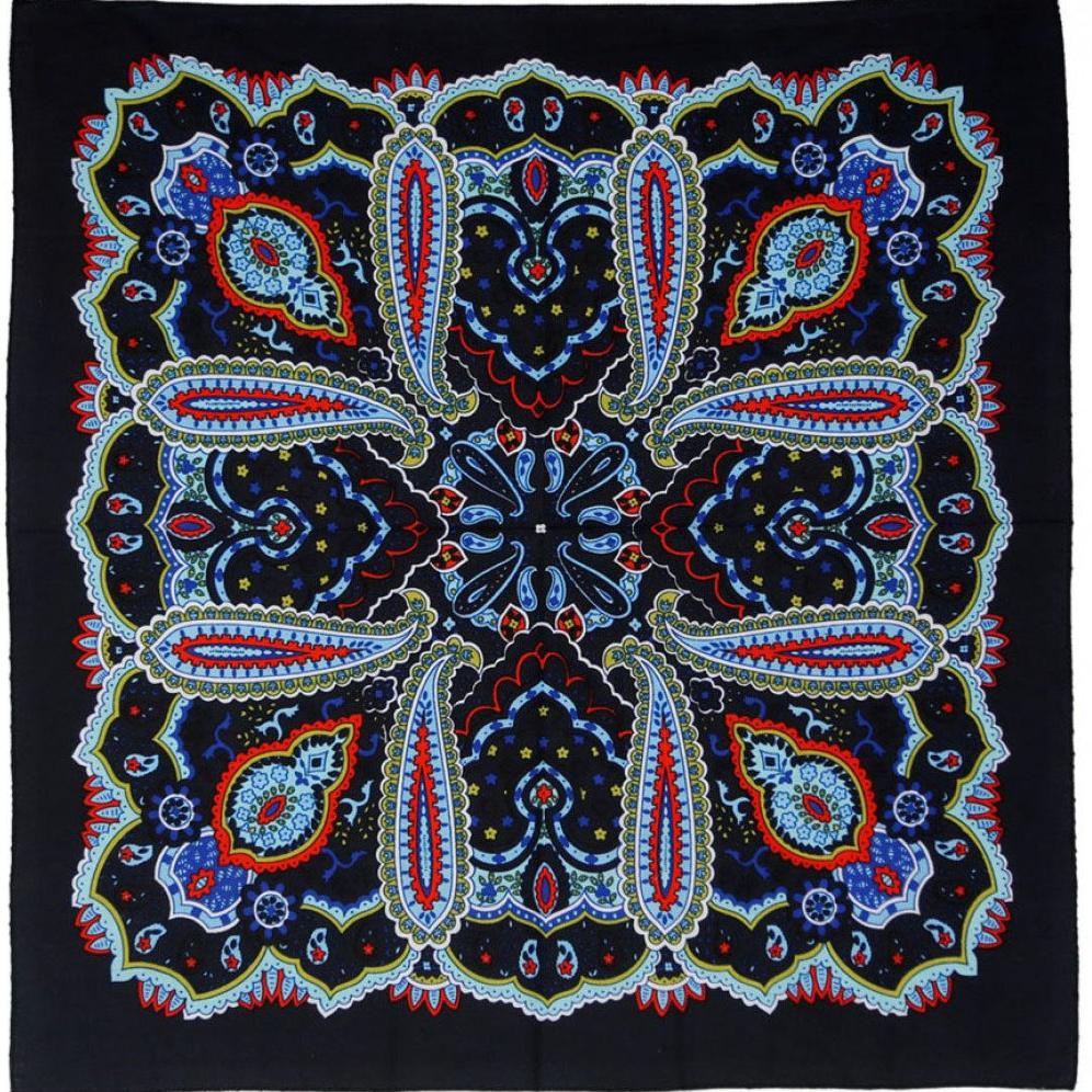 80s Paisley Bandana - Electric Blue - Vintage Style 22x22 Cotton Headband by Sunshine Joy – 100% Cotton Bandana by Sunshine Joy