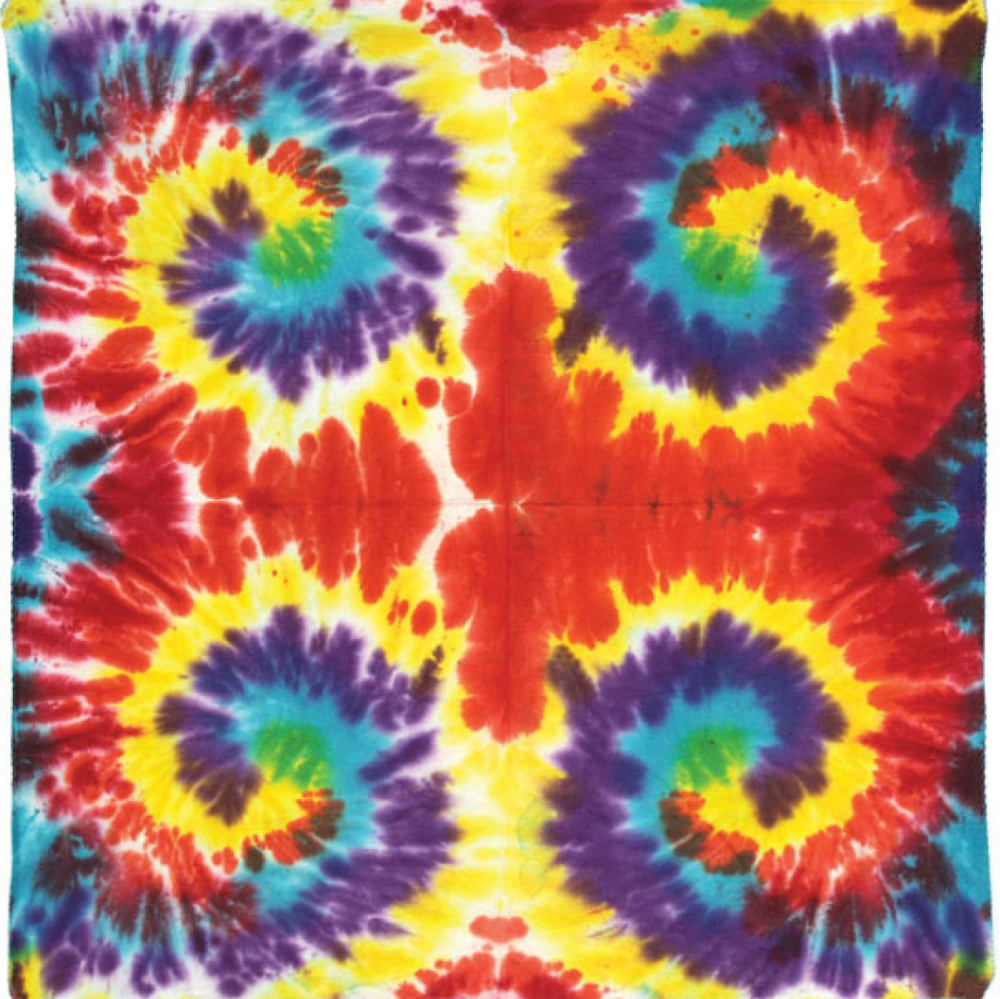Rainbow Multi Spiral Tie Dyed Spiral Bandana - 22x22 inch Cotton Bandana by Sunshine Joy – 100% Cotton Bandana by Sunshine Joy