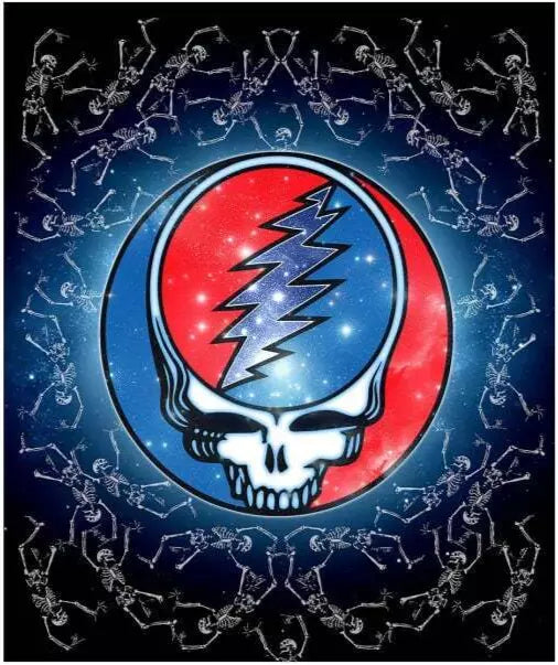 Grateful Dead Steal Your Face Galaxy Throw Blanket