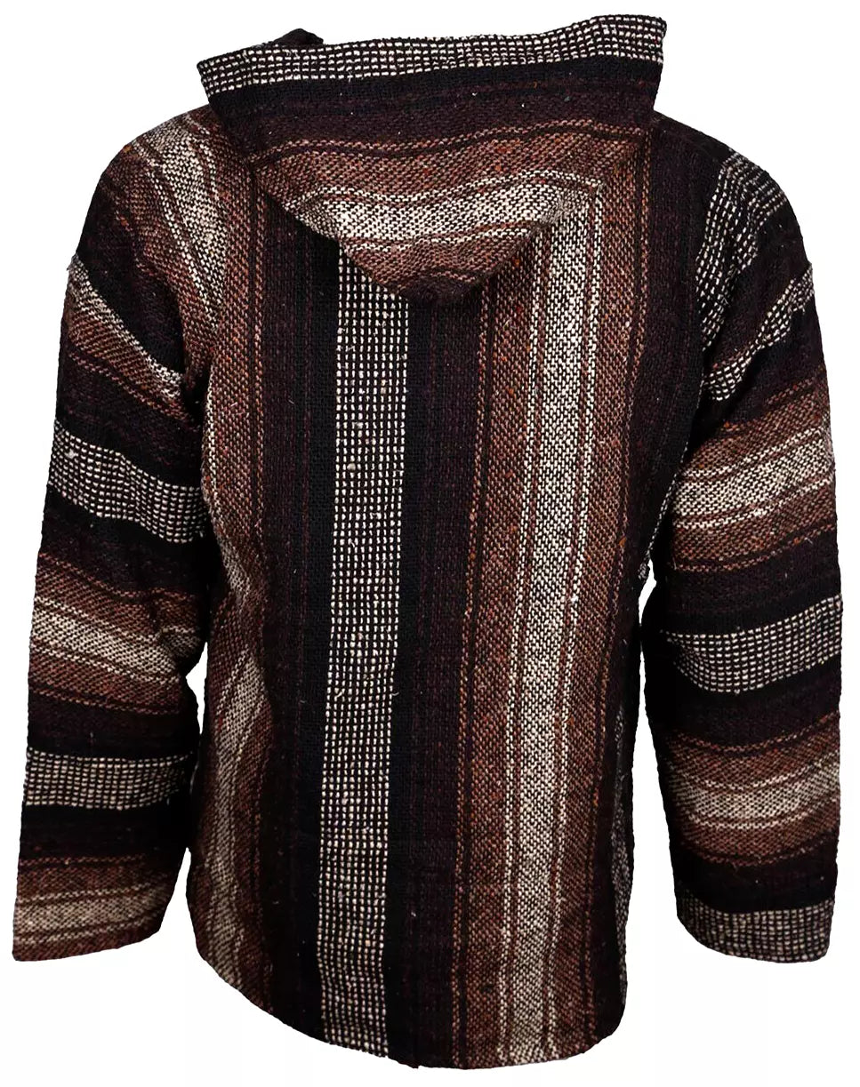 Coyote Striped Mexican Baja Pullover Hoodie