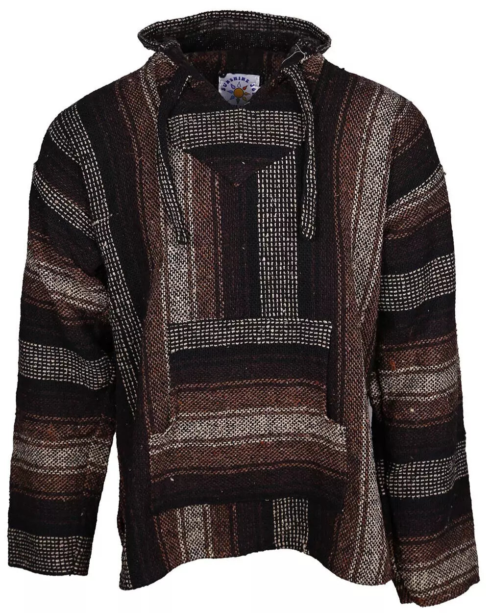 Coyote Striped Mexican Baja Pullover Hoodie