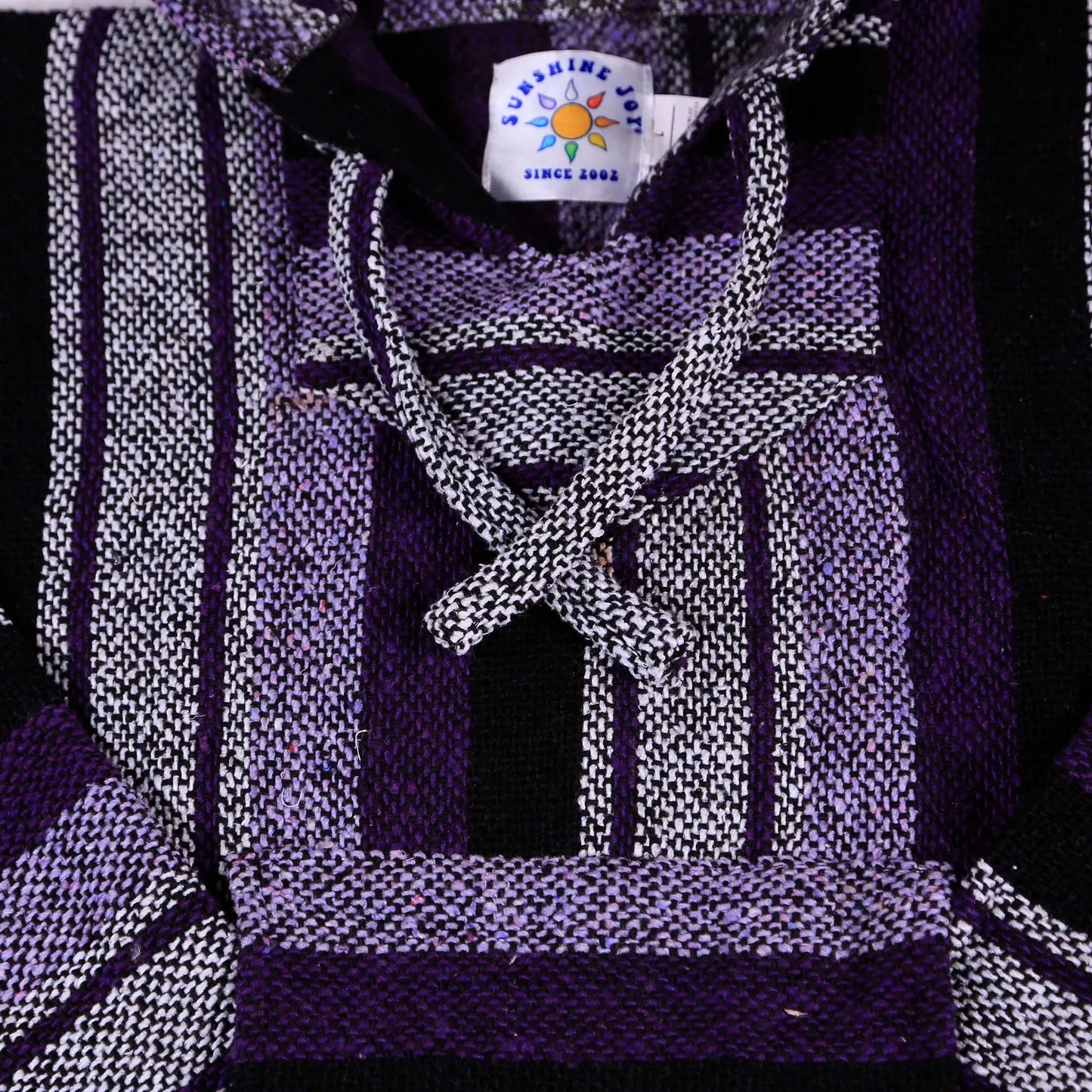 Purple + White Stripe Mexican Baja Pullover Hoodie