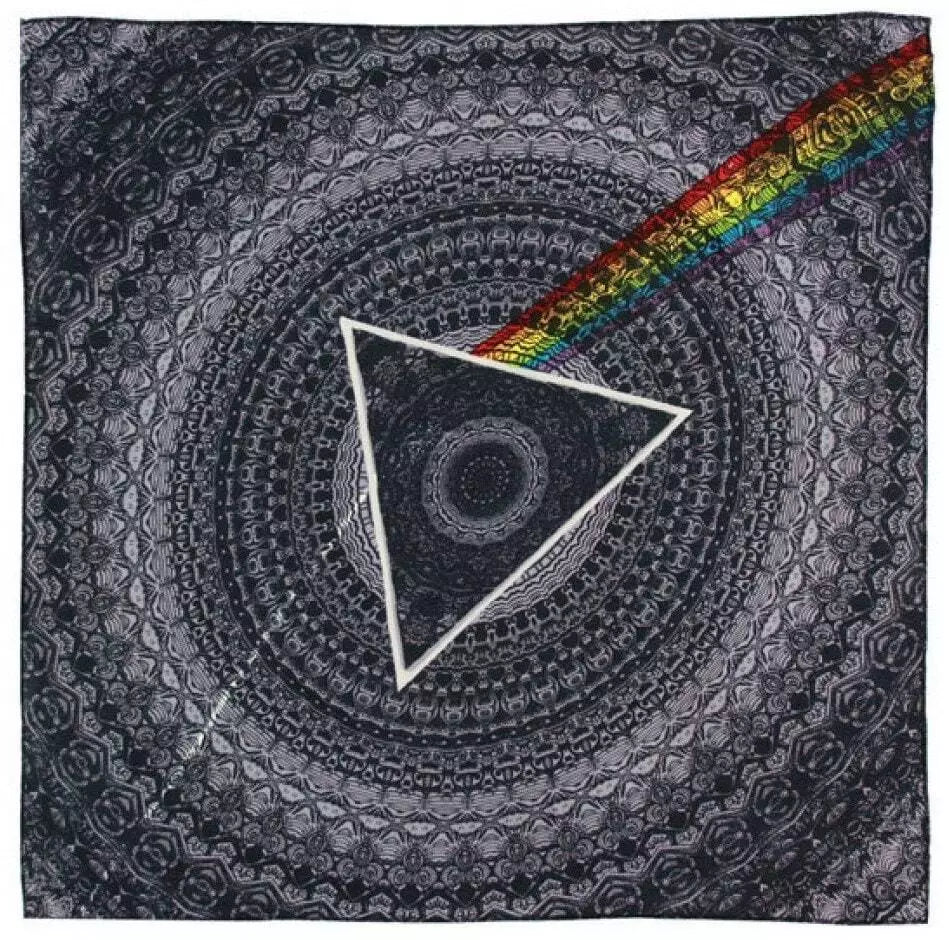 Pink Floyd Dark Side Of The Moon Shadow Bandana Grey - 22x22 inch Cotton Bandana by Sunshine Joy – 100% Cotton Bandana by Sunshine Joy