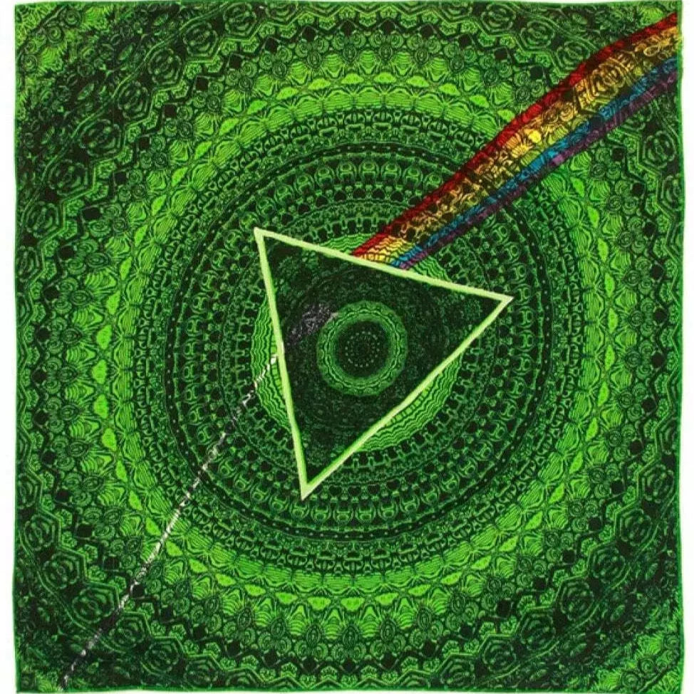 Pink Floyd Dark Side Of The Moon Shadow Bandana Green - 22x22 inch Cotton Bandana by Sunshine Joy – 100% Cotton Bandana by Sunshine Joy