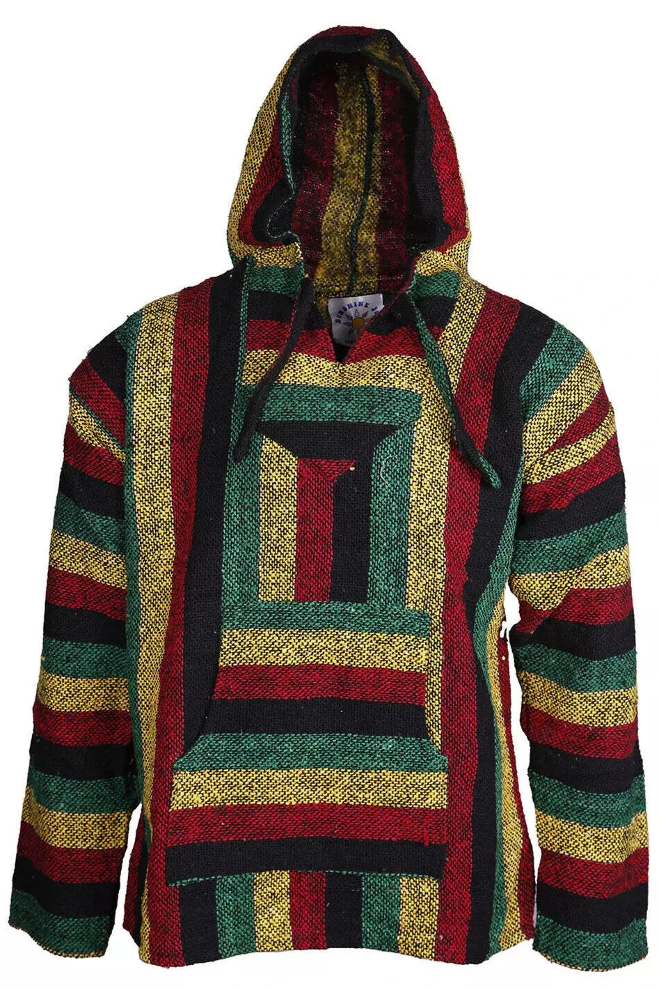 Rasta Stripe Mexican Baja Pullover Hoodie