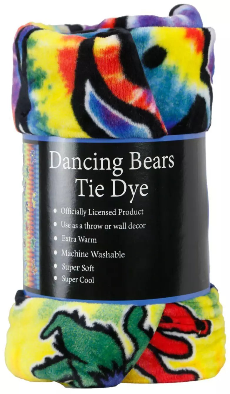 Grateful Dead Tie-Dye Dancing Bears Throw Blanket