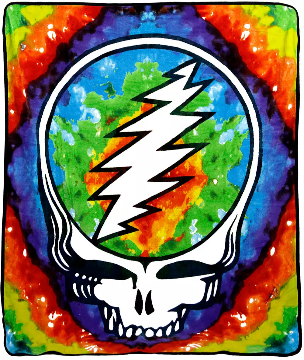 Grateful Dead Steal Your Face Tie-Dye Throw Blanket