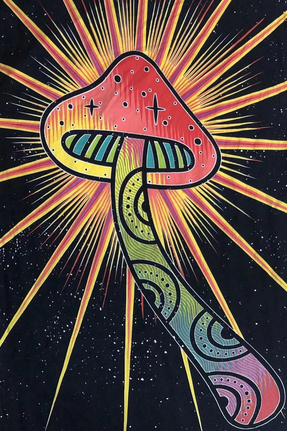 Cosmic Space Mushroom Tapestry by Sunshine Joy