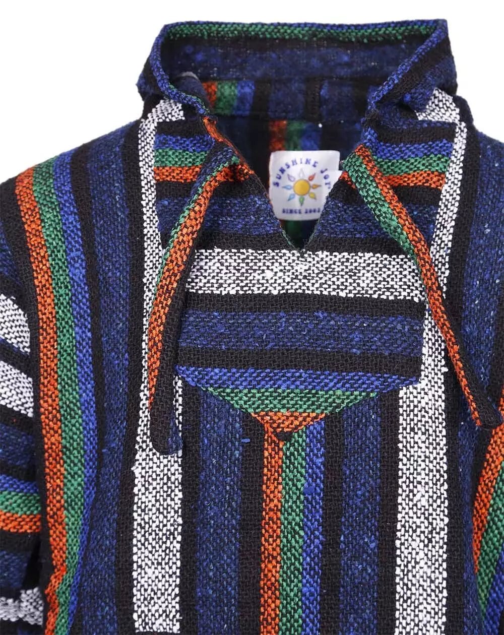 Mayan Night Stripe Mexican Baja Pullover Hoodie