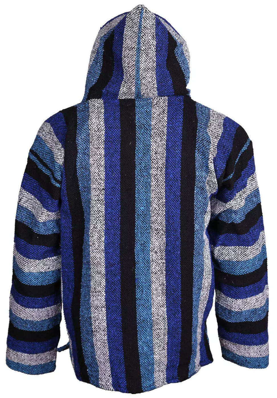Royal Blue Stripe Mexican Baja Pullover Hoodie