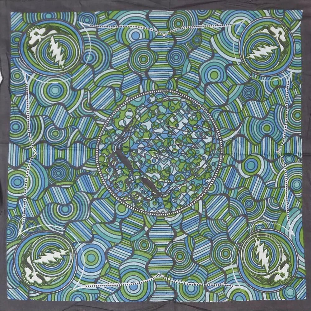Grateful Dead Steal Your Face Elements Bandana Water - 22x22 inch Cotton Bandana by Sunshine Joy – 100% Cotton Bandana by Sunshine Joy