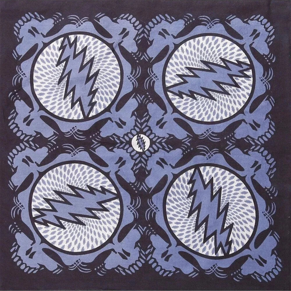 Grateful Dead Spin Your Face Bandana Slate Grey - 22x22 inch Cotton Bandana by Sunshine Joy – 100% Cotton Bandana by Sunshine Joy