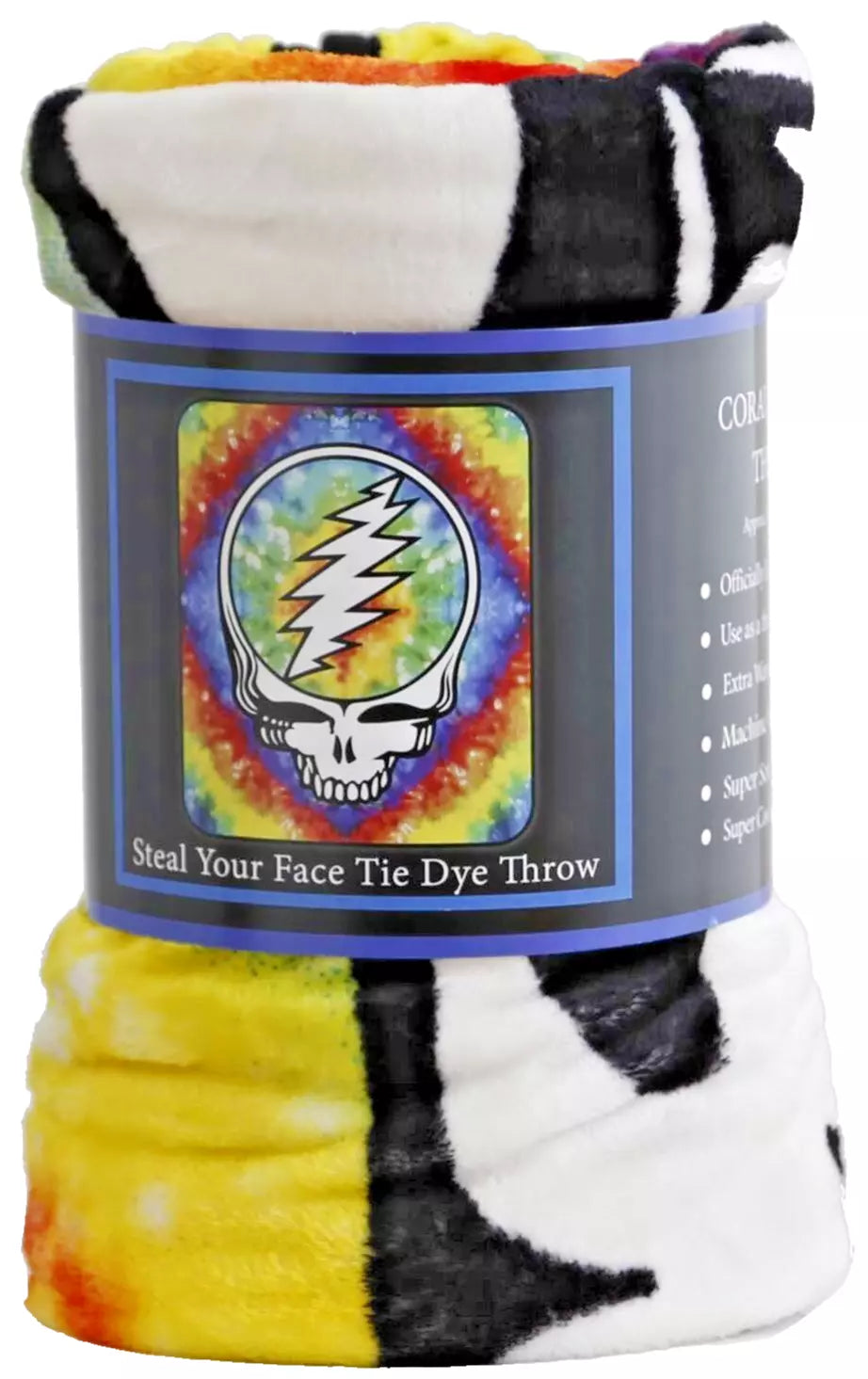 Grateful Dead Steal Your Face Tie-Dye Throw Blanket