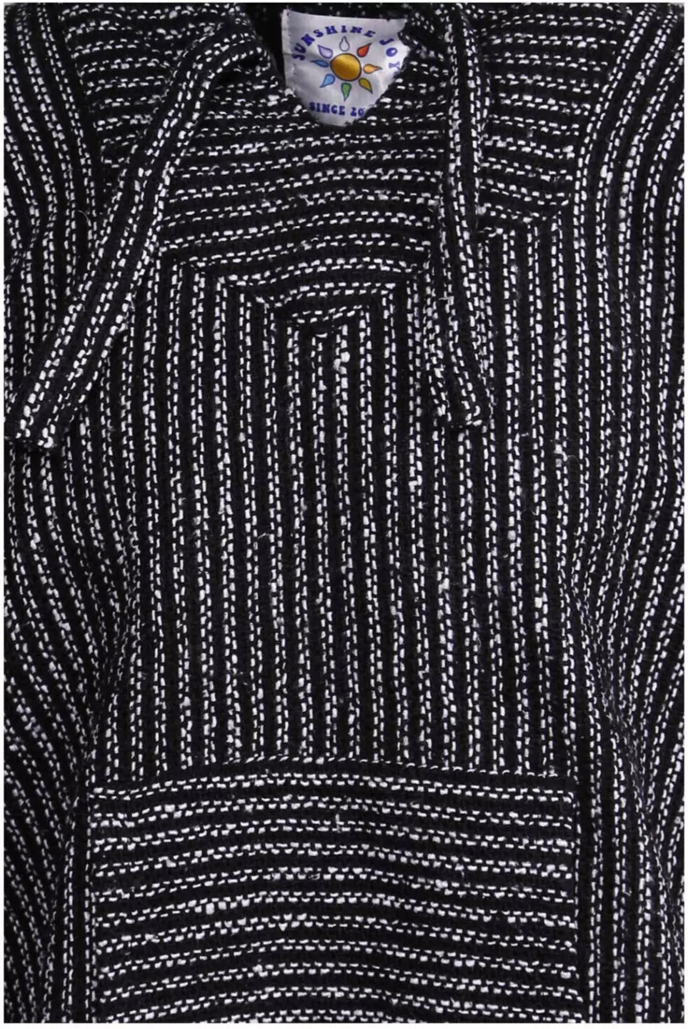 Black Pinstripe Mexican Baja Pullover Hoodie