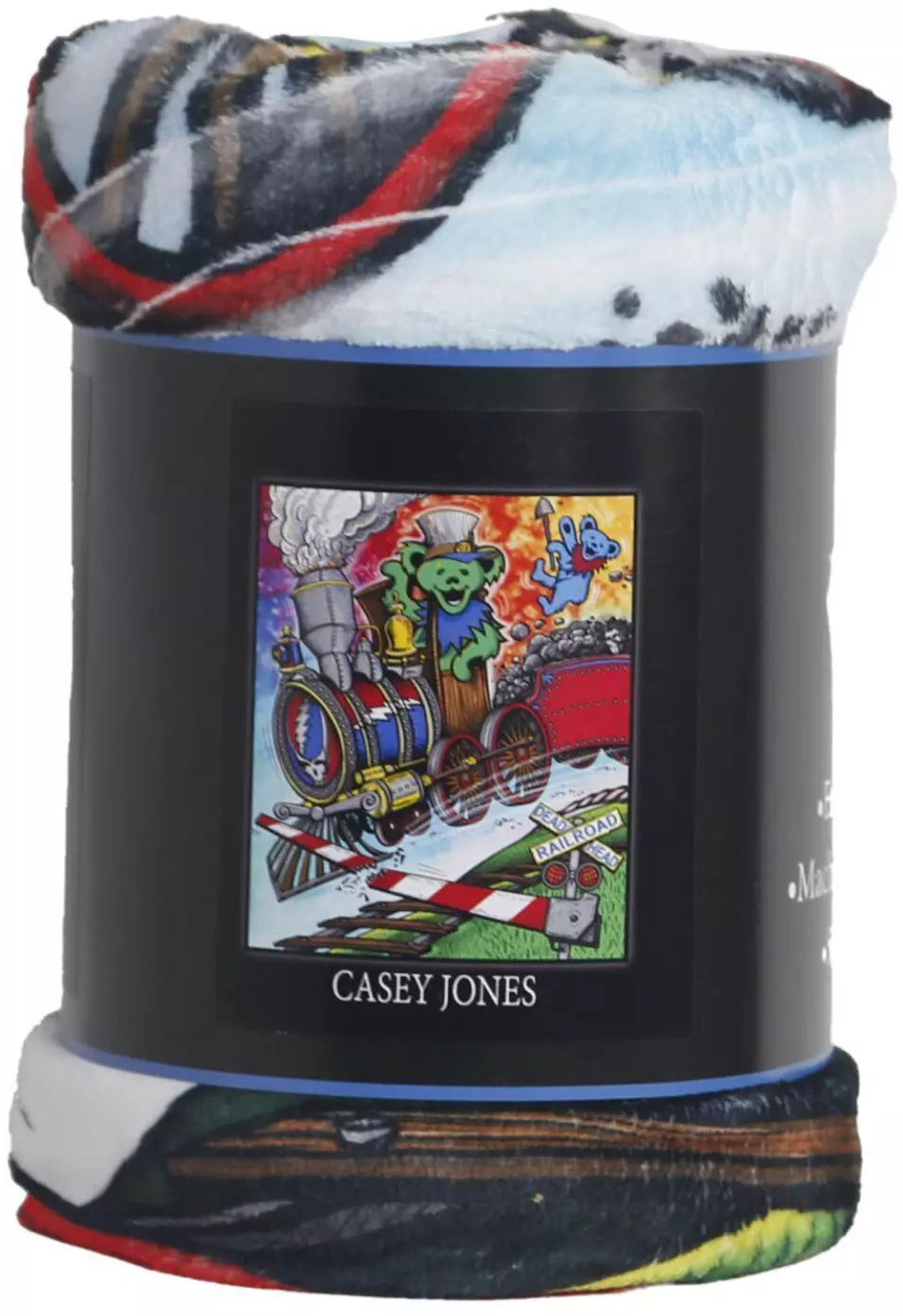 Grateful Dead Casey Jones Bear Fleece Throw Blanket