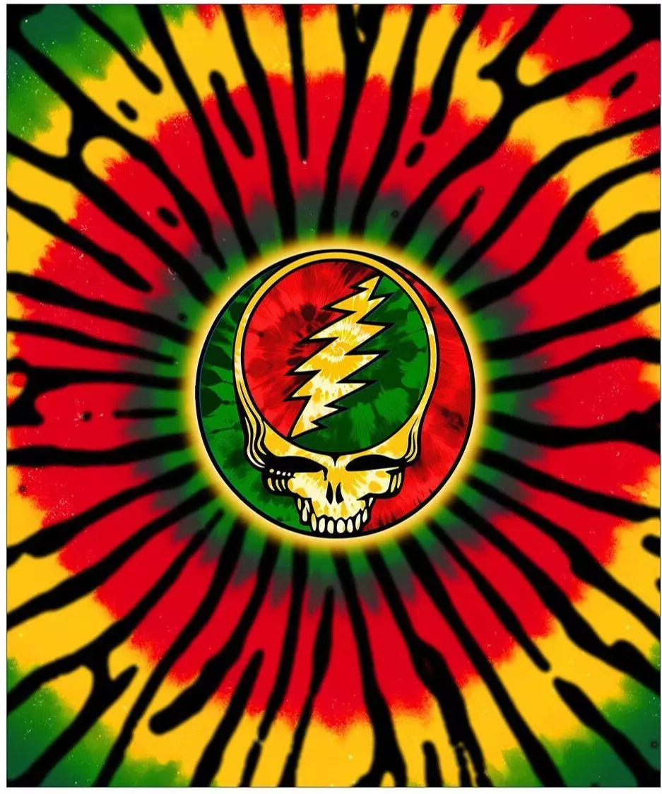 Grateful Dead Rasta Steal Your Face Throw Blanket