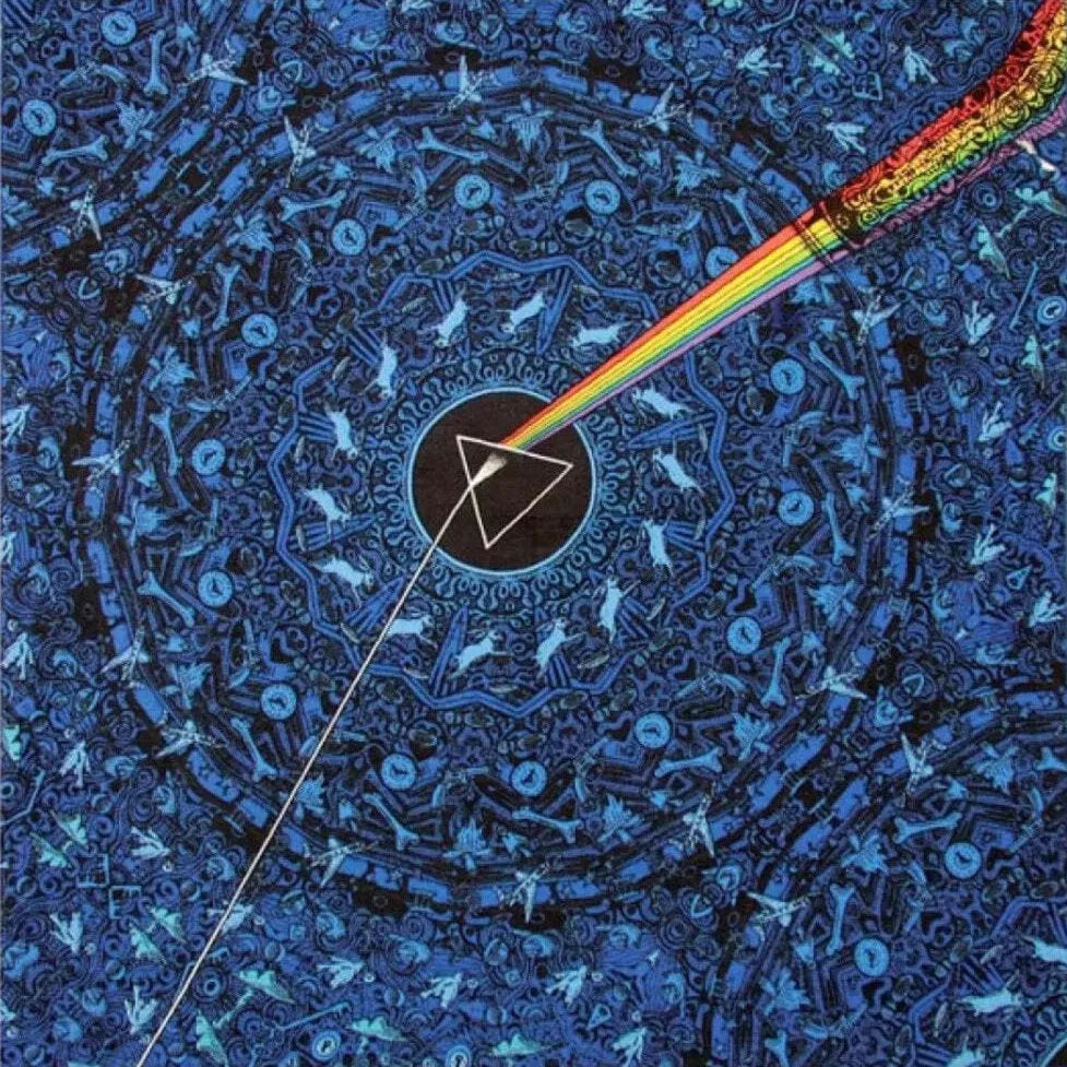 Pink Floyd The Dark Side of the Moon Lyrics Bandana - 22x22 inch Cotton Bandana by Sunshine Joy – 100% Cotton Bandana by Sunshine Joy