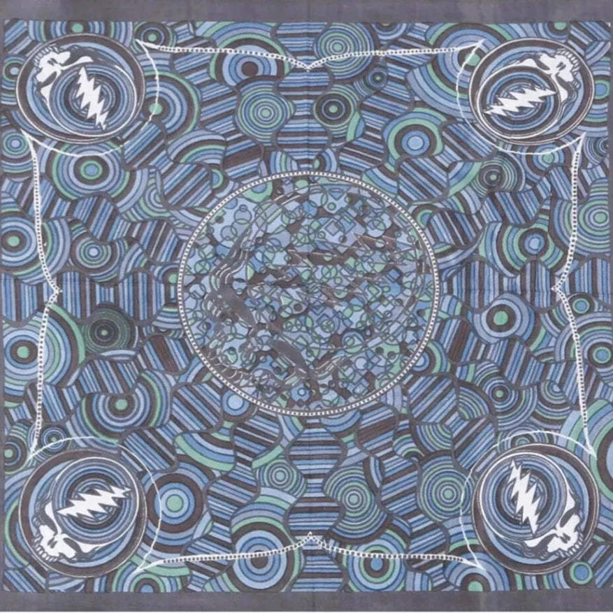 Grateful Dead Steal Your Face Elements Bandana Earth - 22x22 inch Cotton Bandana by Sunshine Joy – 100% Cotton Bandana by Sunshine Joy