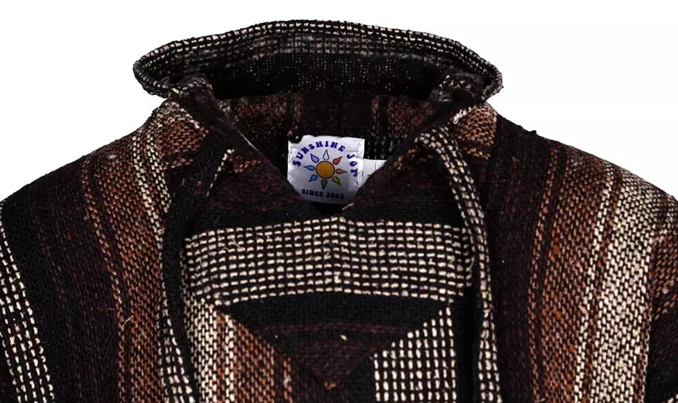 Coyote Striped Mexican Baja Pullover Hoodie