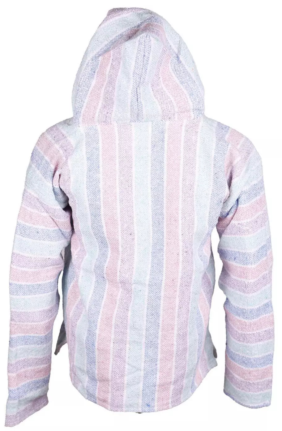 Pastel Sunrise Striped Mexican Baja Pullover Hoodie