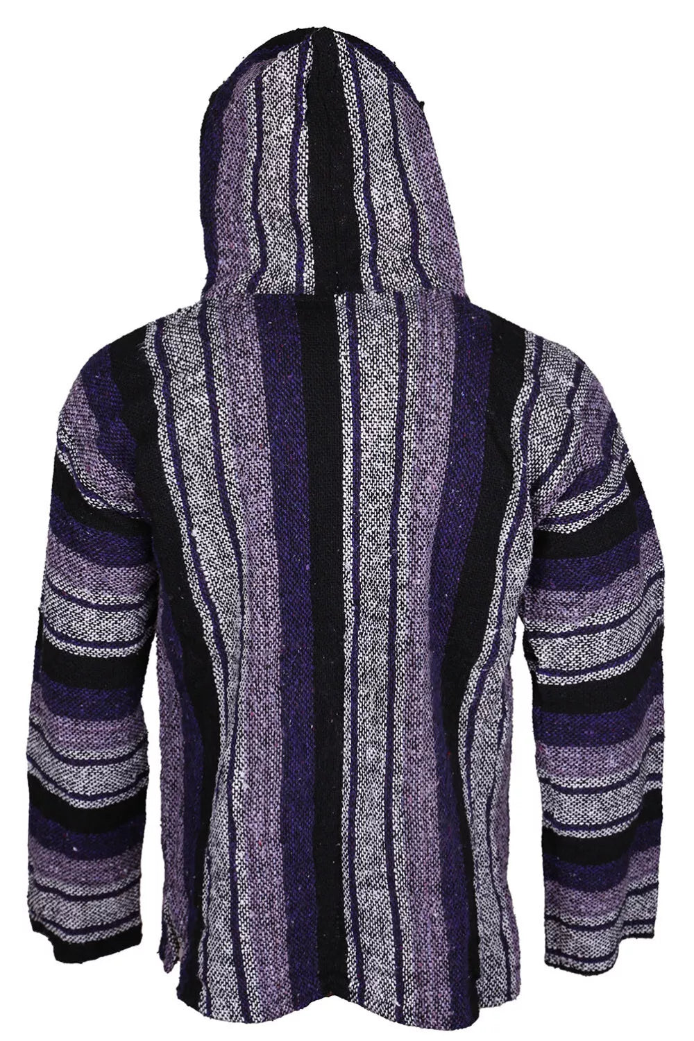 Purple + White Stripe Mexican Baja Pullover Hoodie