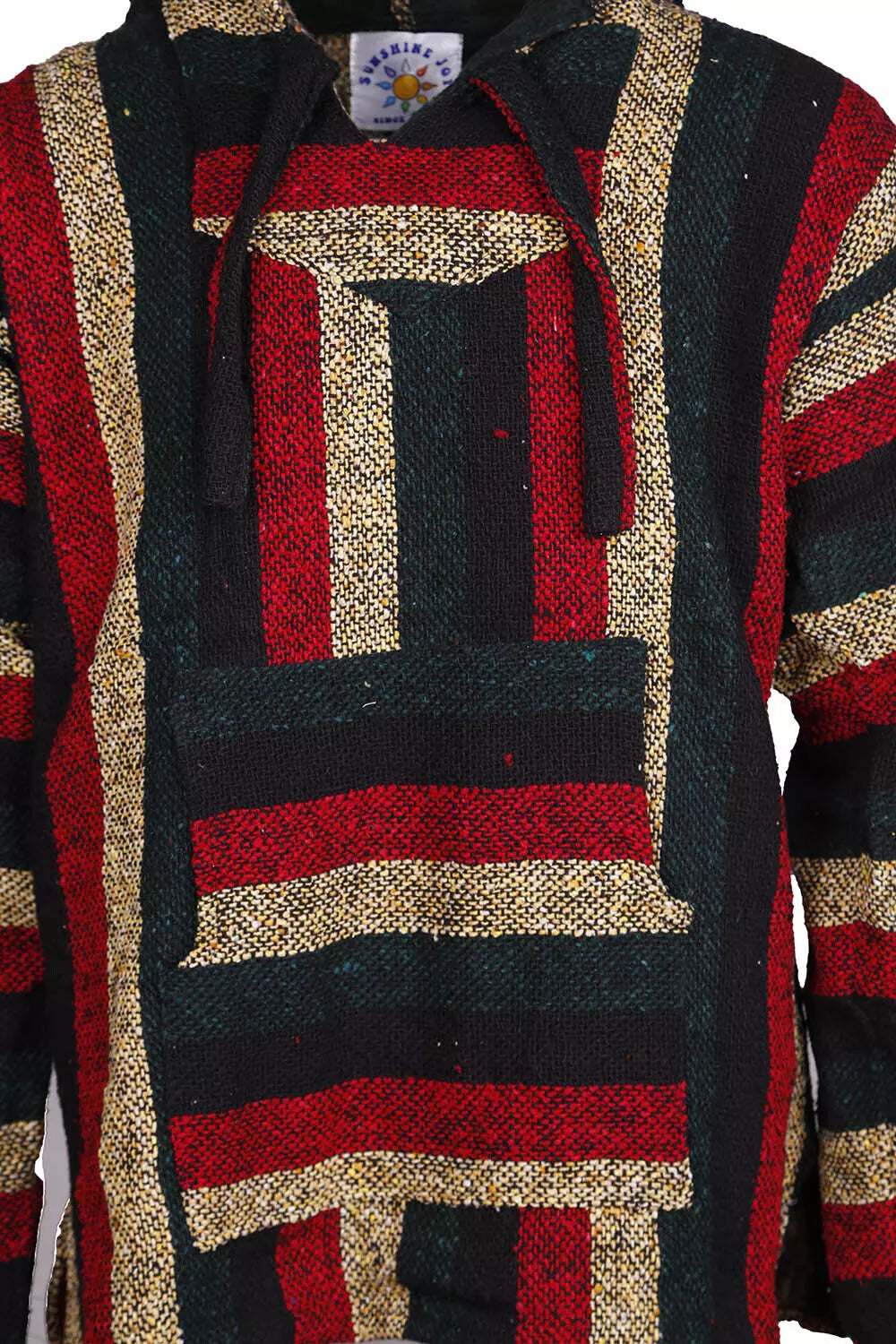 Vintage Rasta Mexican Baja Pullover Hoodie