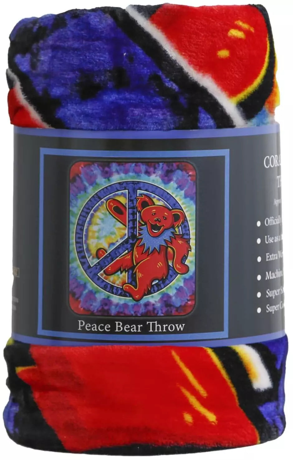 Grateful Dead Peace Bear Fleece Throw Blanket