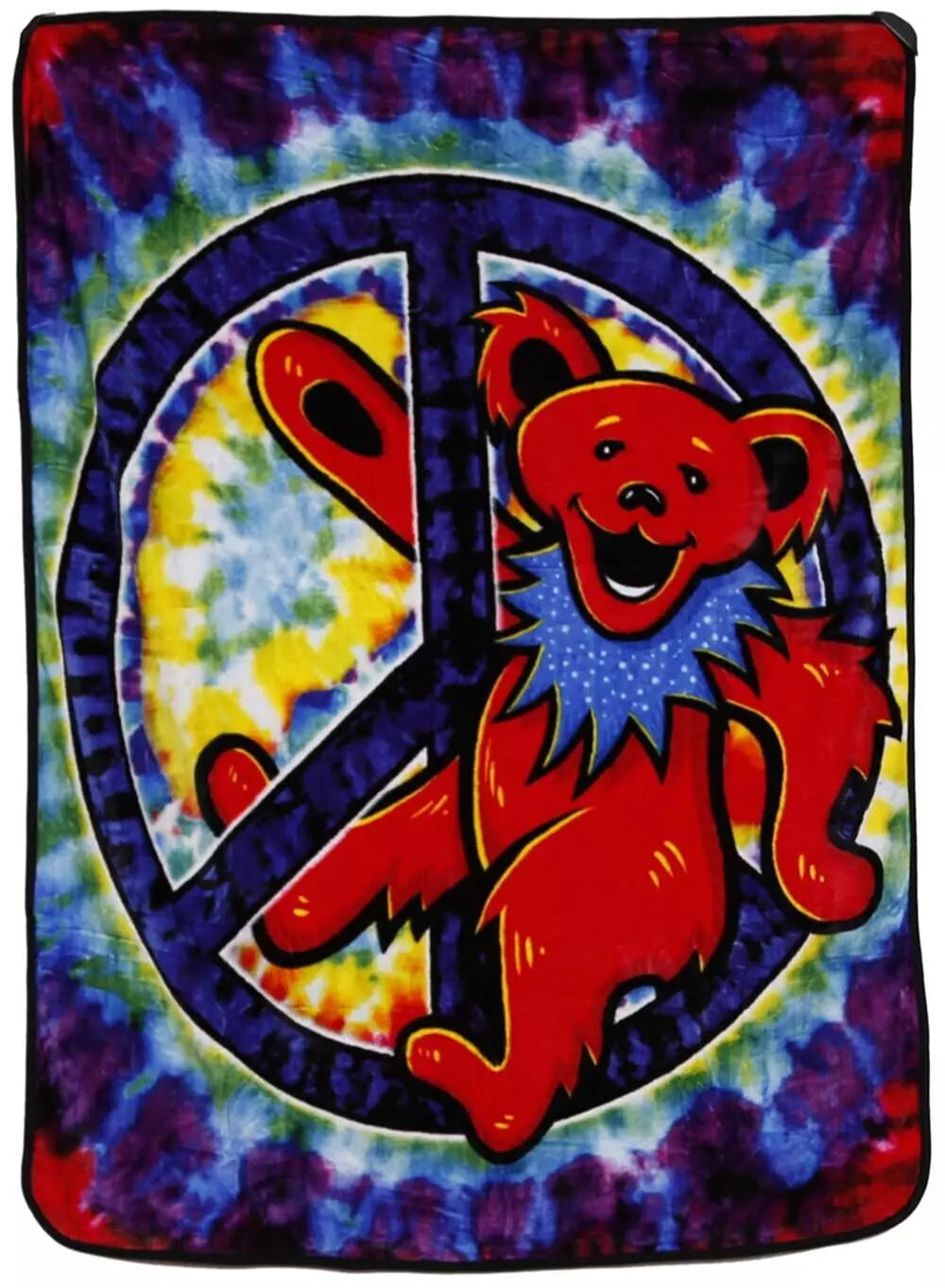 Grateful Dead Peace Bear Fleece Throw Blanket
