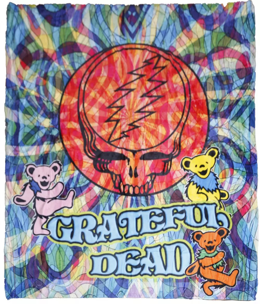 Grateful Dead Steal Your Face Swirls Throw Blanket