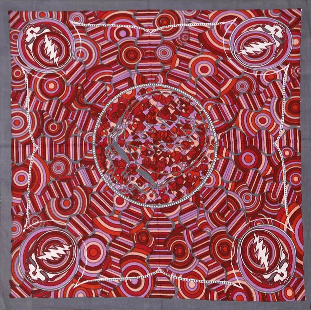 Grateful Dead Steal Your Face Elements Bandana Fire - 22x22 inch Cotton Bandana by Sunshine Joy – 100% Cotton Bandana by Sunshine Joy