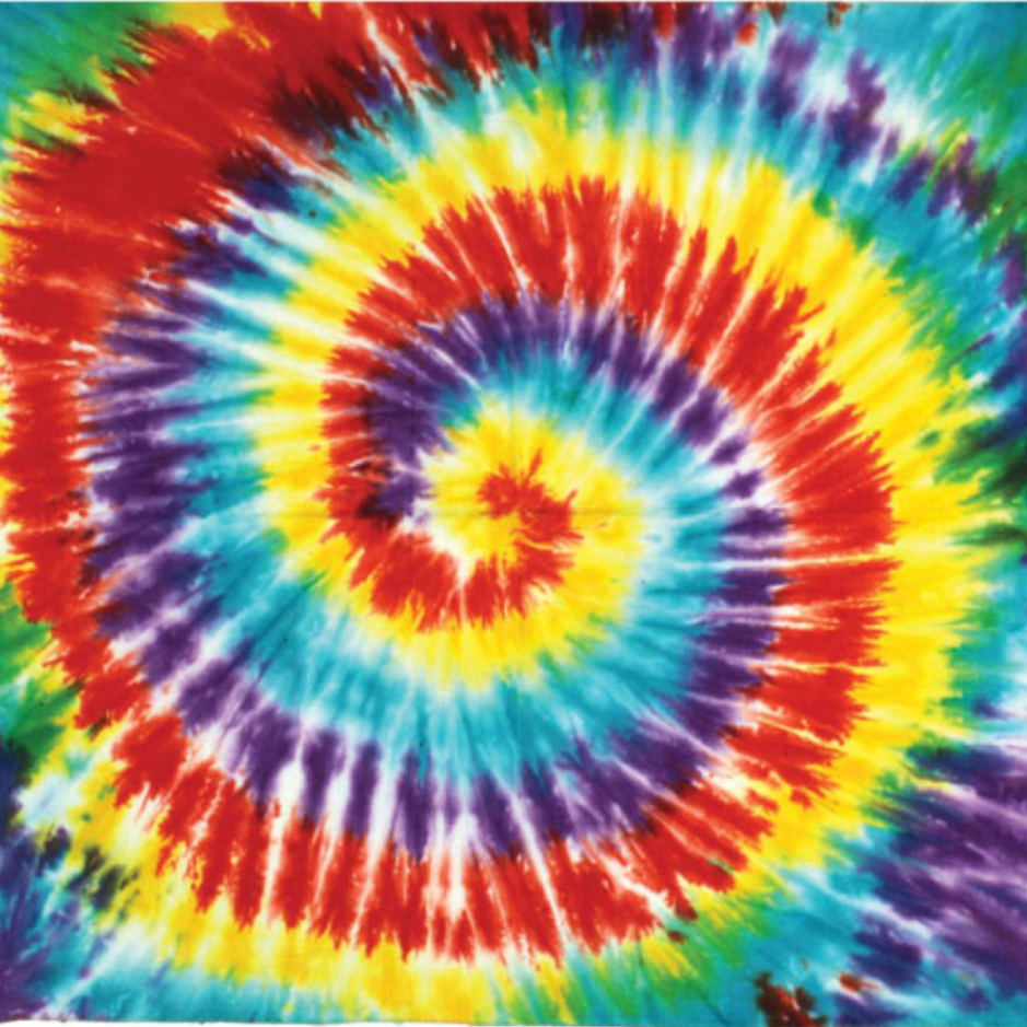 X-Spiral Rainbow Tie Dyed Bandana - 22x22 inch Cotton Bandana by Sunshine Joy – 100% Cotton Bandana by Sunshine Joy