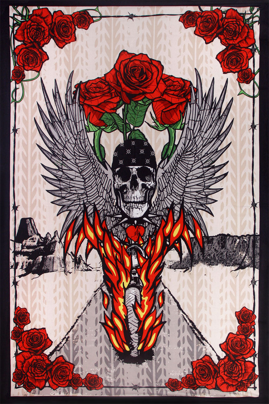 3D Fire Biker Tapestry 60x90" by Sunshine Joy