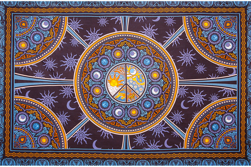 3D Peace Tapestry 60x90" by Sunshine Joy