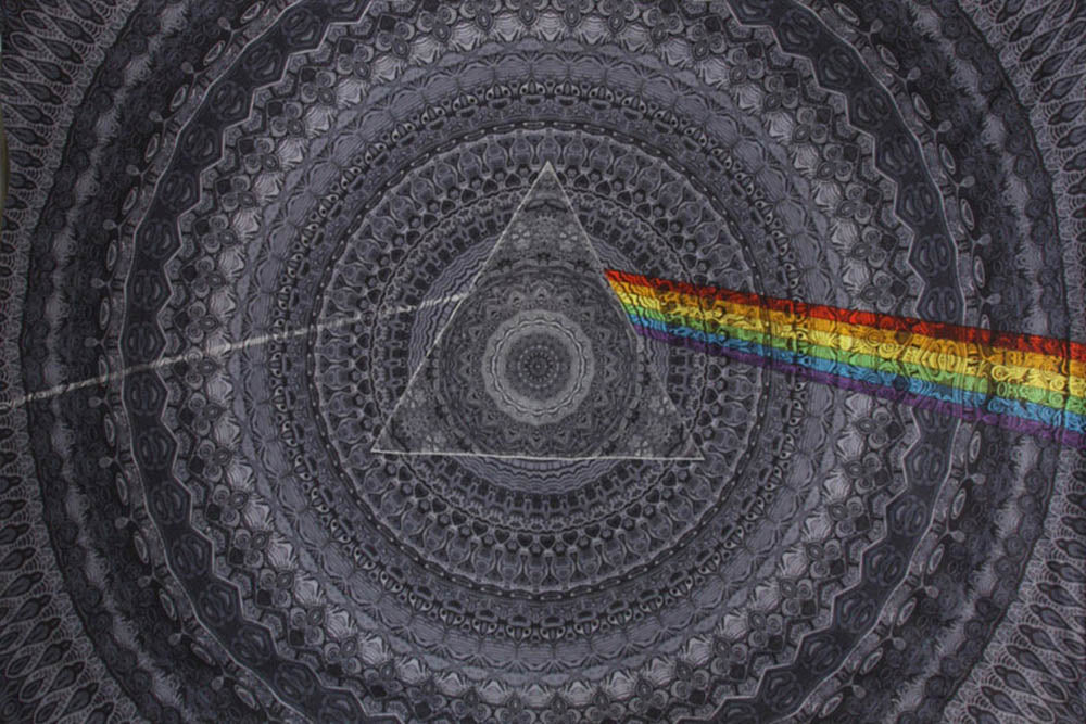 3D Pink Floyd The Dark Side of the Moon Shadow Black Tapestry 60x90" by Sunshine Joy