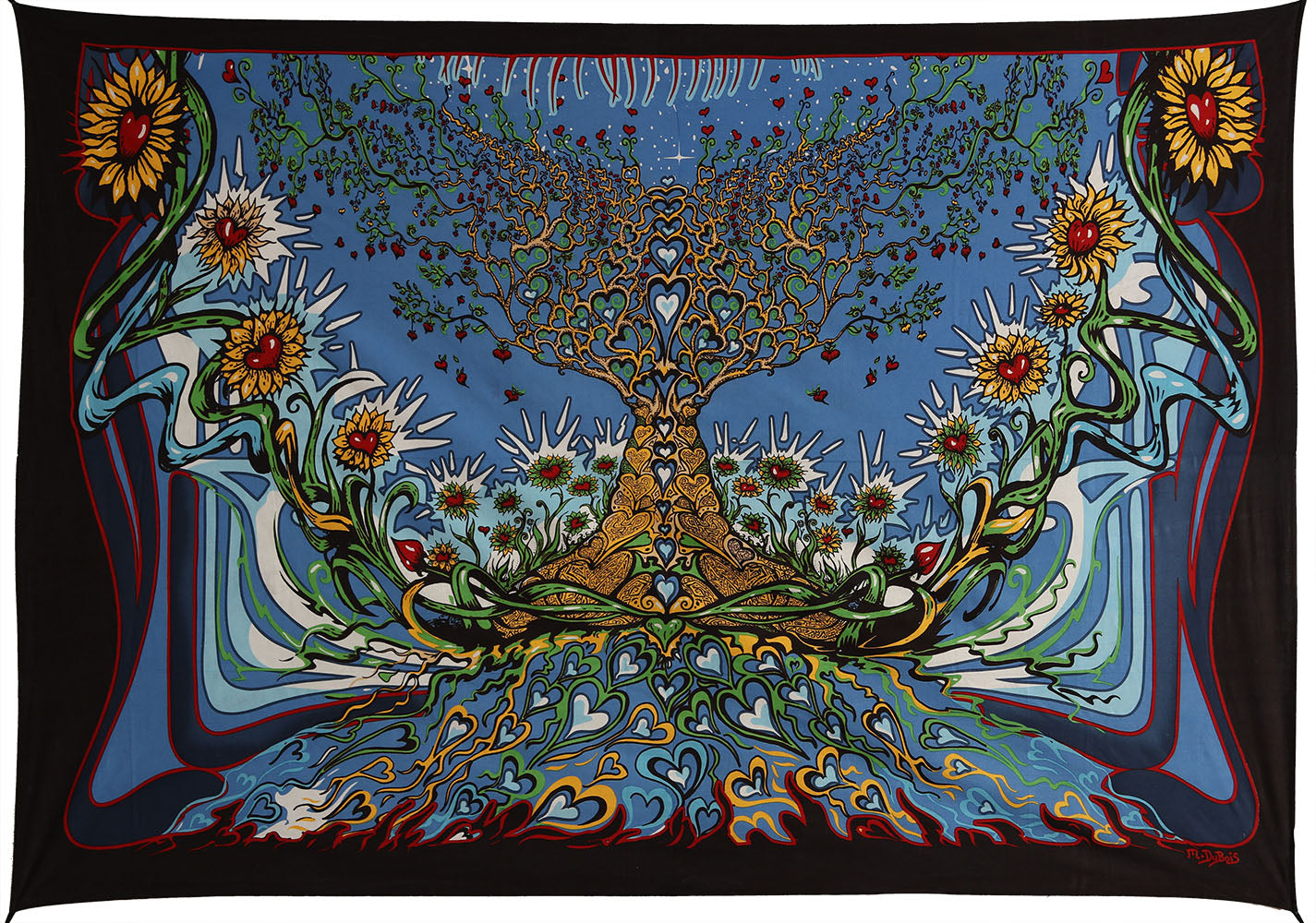 3D Heart Tree Tapestry 60x90" by Sunshine Joy