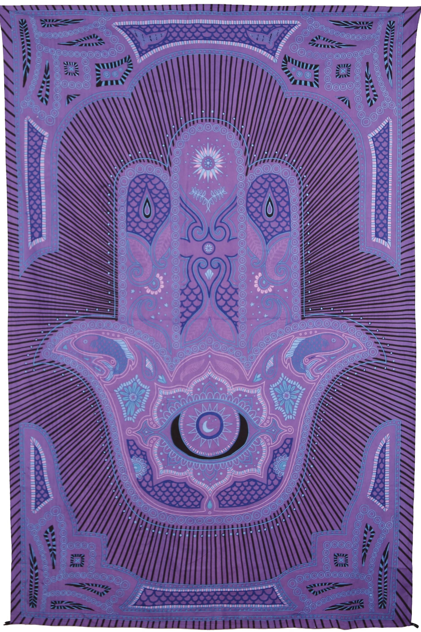 Hamsa Hand Purple Mini Tapestry 30x45" by Sunshine Joy