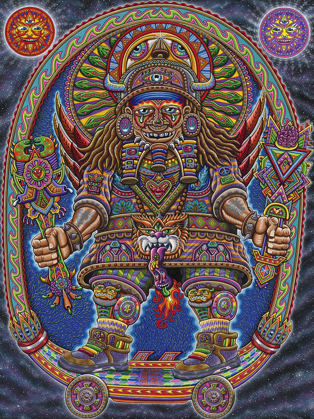 Spirit Warrior Heady Art Print Tapestry 58x75" by Sunshine Joy