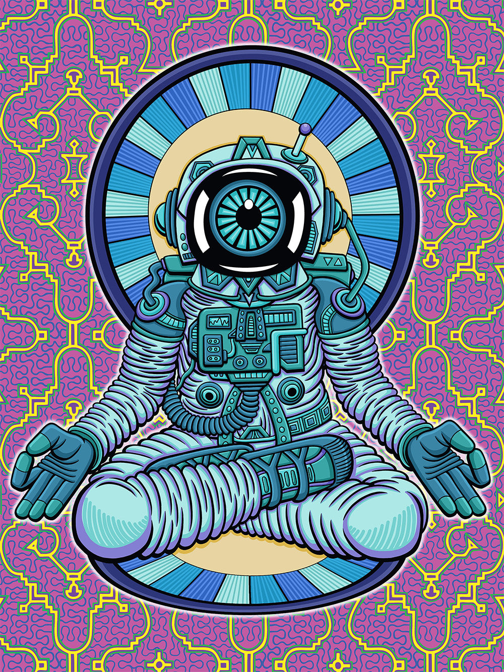 Astronaut Heady Art Print Tapestry 58x75 by Sunshine Joy