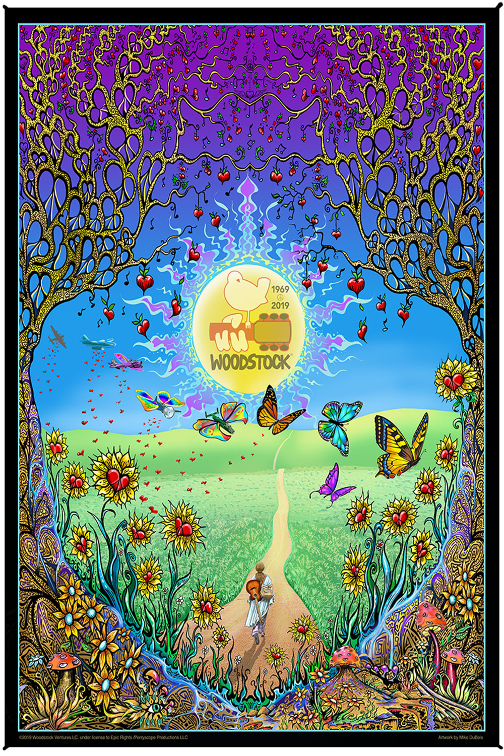 Woodstock Back To The Garden Heady Art Print Tapestry 53x85" by Sunshine Joy