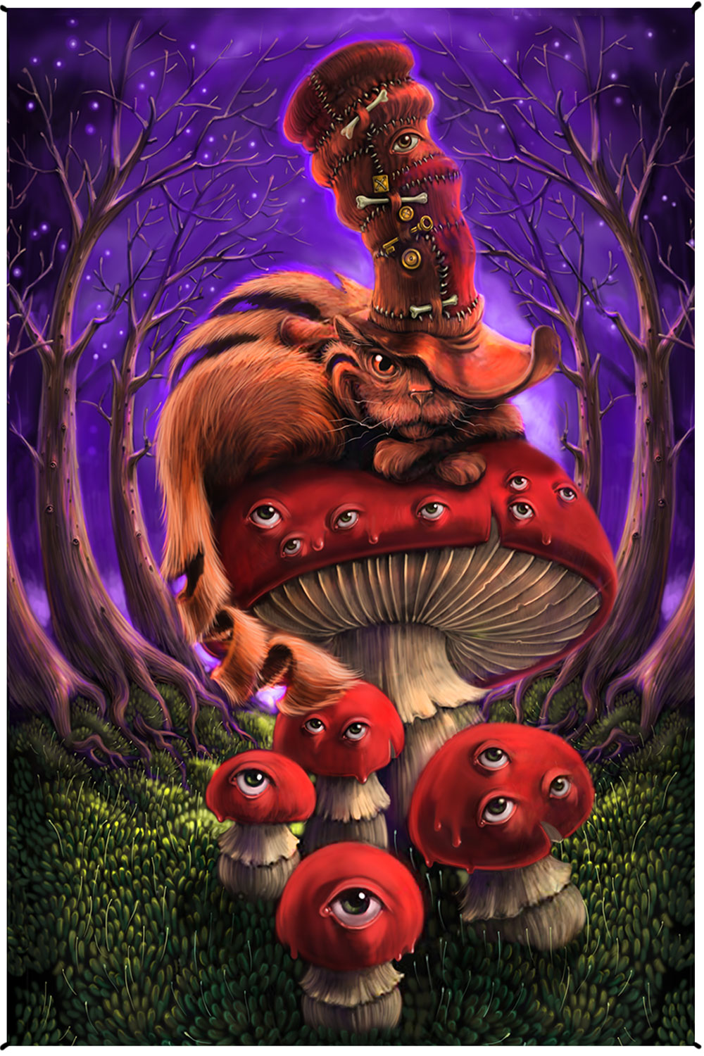 Cheshire Cat Alice In Wonderland Heady Art Print Mini Tapestry 30x45" by Sunshine Joy