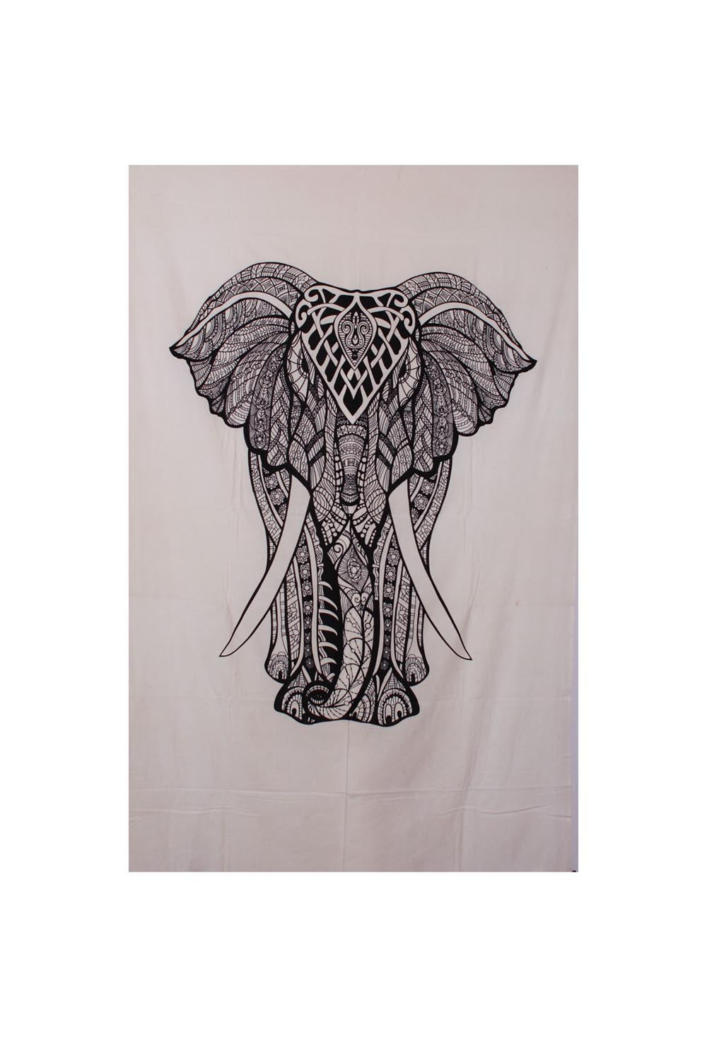 Elephant Mini Tapestry Black & White 30x45" by Zest For Life