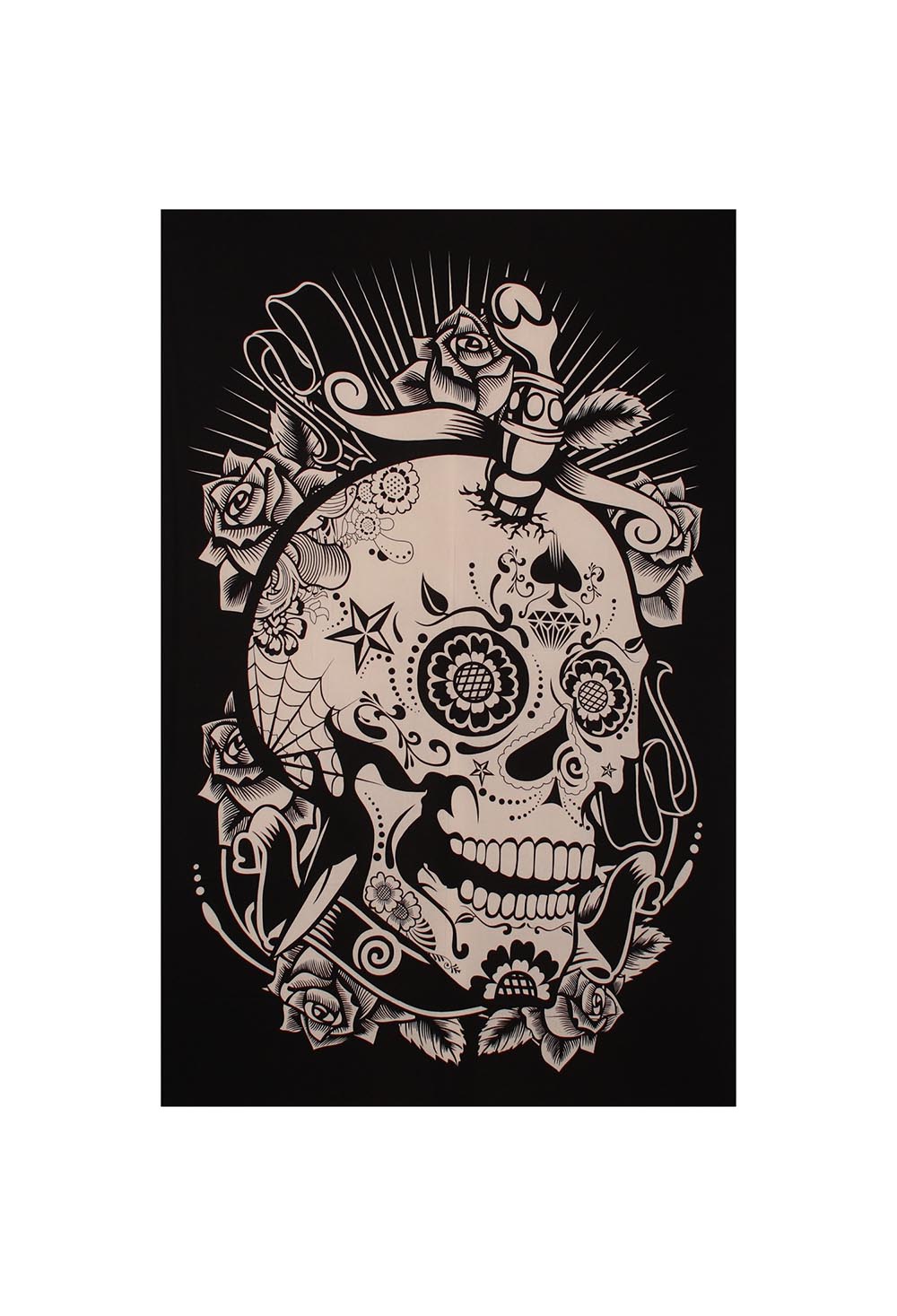 Skull Mini Tapestry Black & White 30x45" by Zest For Life