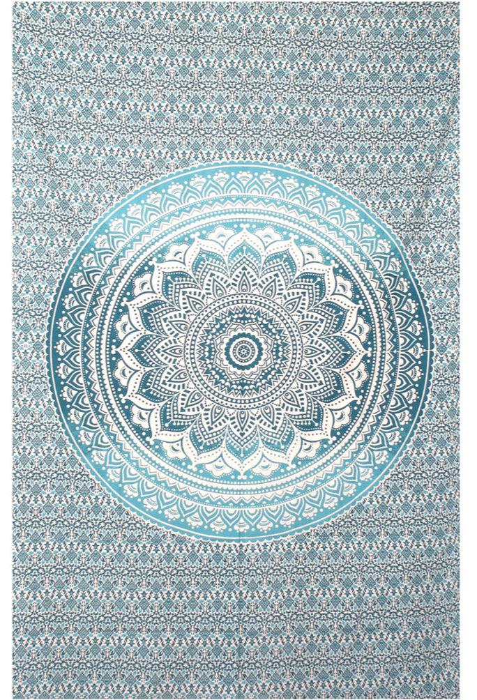 Mandala Mini Tapestry Teal 30x45" by Zest For Life