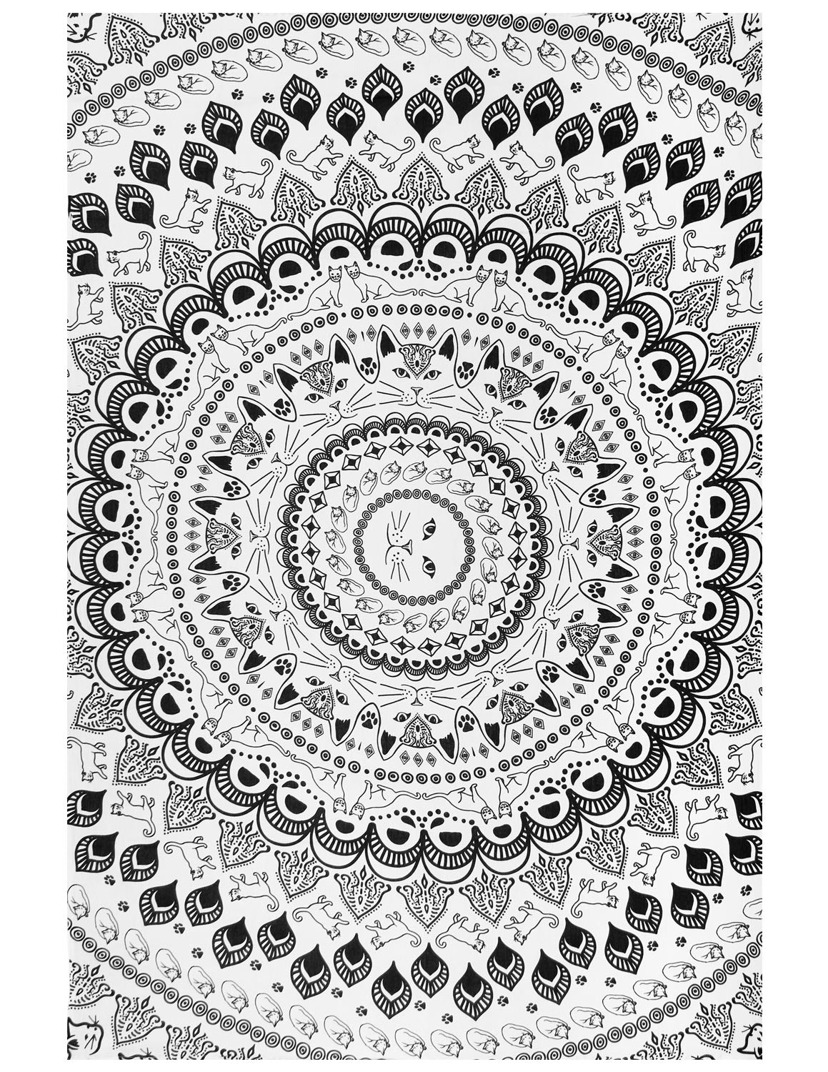 Cat Mandala Tapestry 52x80" by Zest For Life