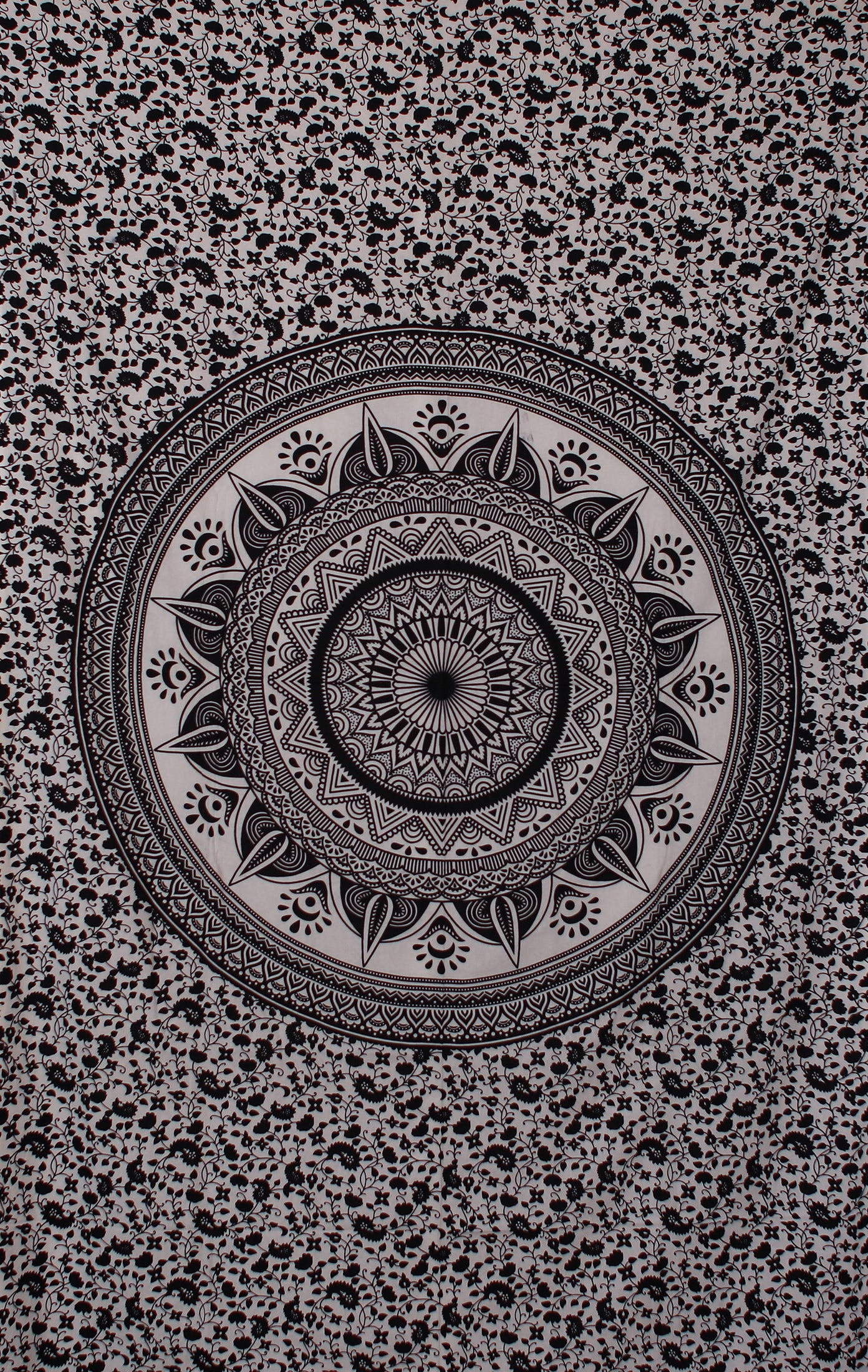 Black--White Mandala Tapestry 52x80" by Zest For Life