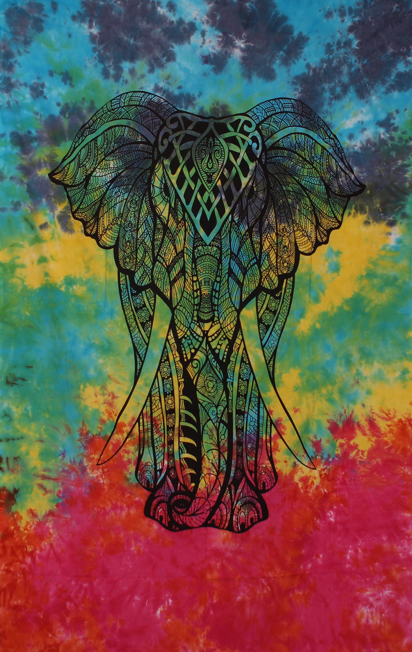 Tie Dye Elephant Tapestry 52x80" by Zest For Life
