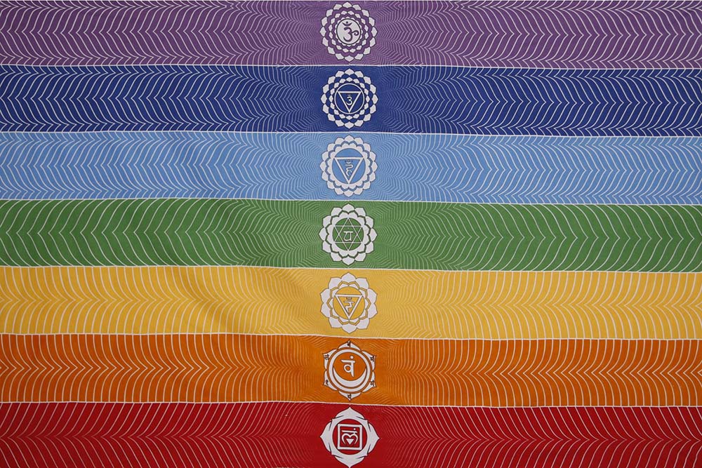 Rainbow Chakras Tapestry Wall Art Hanging by Sunshine Joy